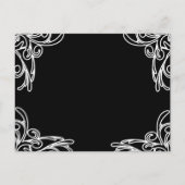 Weddenschap White Corners Swirls Uitnodiging Briefkaart (Achterkant)