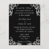 Weddenschap White Corners Swirls Uitnodiging Briefkaart (Voorkant)