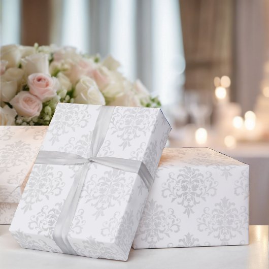 Weddenschap White Damask Simple Timeless Elegance Cadeaupapier