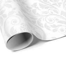 Weddenschap White Damask Stylized Heart & Roos Wra