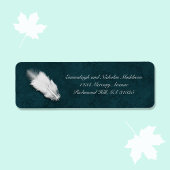 Weddenschap White Feather Moody Blauwgroen Return Etiket