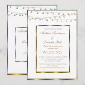 Weddenschap White Gold Fairy Lights Kaart (Voorkant / Achterkant)