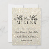 Weddenschap - White Gold Glitter Fab Kaart (Voorkant)