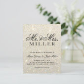 Weddenschap - White Gold Glitter Fab Kaart (Staand voorkant)