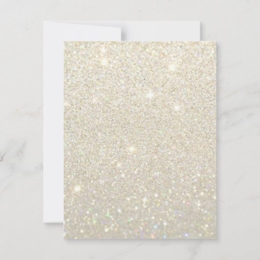 Weddenschap - White Gold Glitter Fab Kaart (Achterkant)