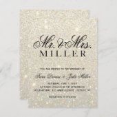 Weddenschap - White Gold Glitter Fab Kaart (Voorkant / Achterkant)