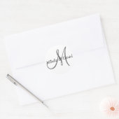 Weddenschap White Grey Black Custom Bride Groom Na Ronde Sticker (Envelop)