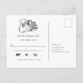 Weddenschap White Swan Navy Blue RSVP Uitnodiging Briefkaart (Achterkant)