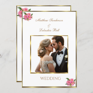 Weddenschap White voeg je fotouitnodiging toe Kaart