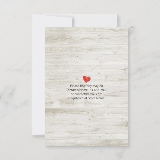 Weddenschap White Wood Floral String Light Kaart (Achterkant)