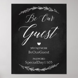 Weddenschap - Wifi Password Chalkboard Poster