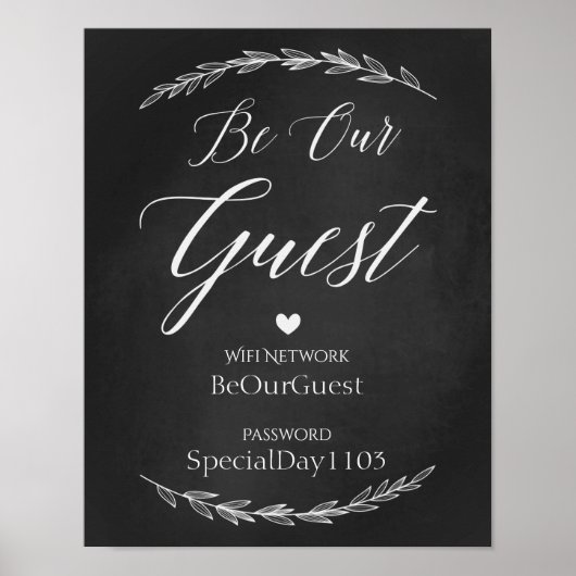 Weddenschap - Wifi Password Chalkboard Poster (Voorkant)