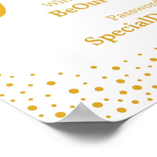 Weddenschap - Wifi Password Confetti Wedding Sign Poster (Hoek)