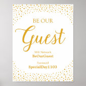 Weddenschap - Wifi Password Confetti Wedding Sign Poster (Voorkant)