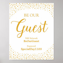 Weddenschap - Wifi Password Confetti Wedding Sign Poster