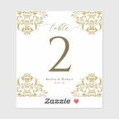 Weddenschap Wijn Tafelnummers  goud Sticker (Vel)