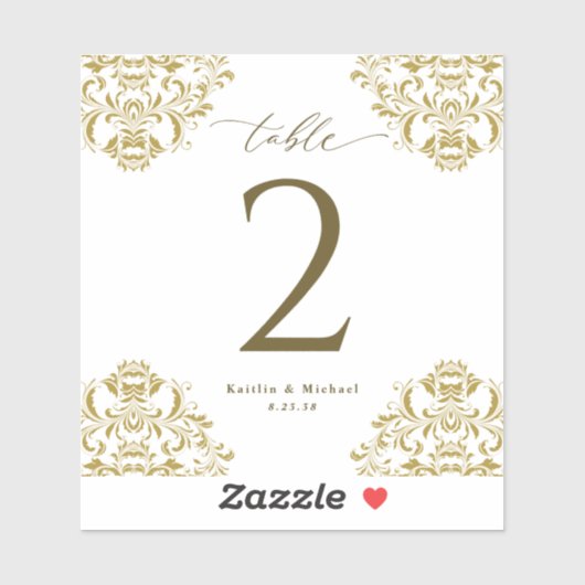 Weddenschap Wijn Tafelnummers  goud Sticker (Vel)