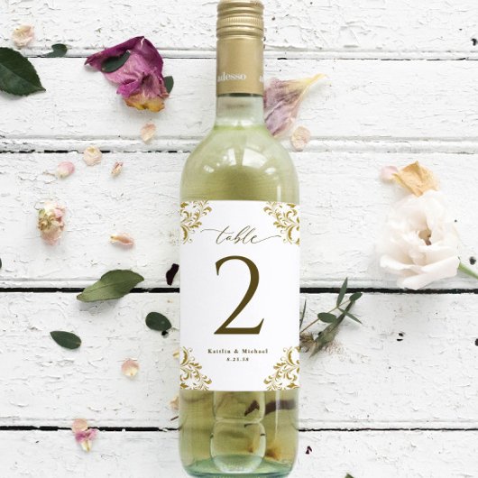 Weddenschap Wijn Tafelnummers  goud Sticker