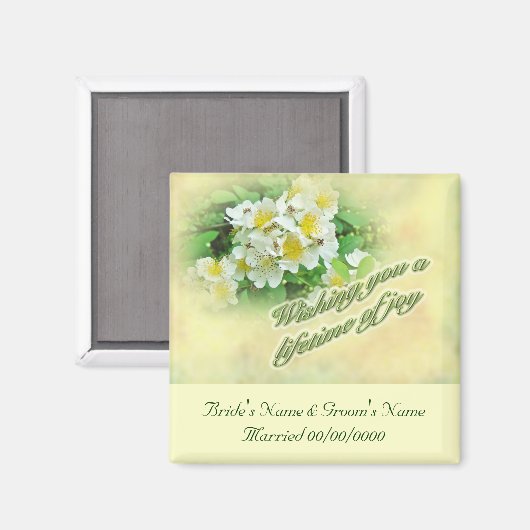 Weddenschap wil multiflora-Rozen Magneet (Voorkant / Achterkant)