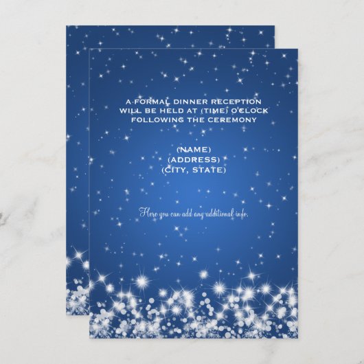 Weddenschap Winter Sparkle Blue Kaart (Voorkant / Achterkant)