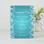 Weddenschap Winter Sparkle Turquoise Kaart (Staand voorkant)