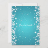 Weddenschap Winter Sparkle Turquoise Kaart (Achterkant)