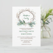 Weddenschap Winter Wreath Kaart (Staand voorkant)