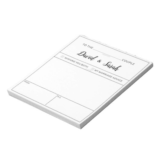 Weddenschap Wishes Advice Game Notitieblok (Linkerzijde)
