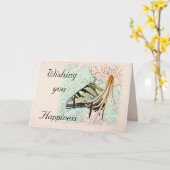Weddenschap Wishes Swallowtail Butterfly op Lily Kaart (Gele Bloem)
