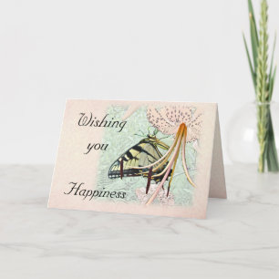Weddenschap Wishes Swallowtail Butterfly op Lily Kaart
