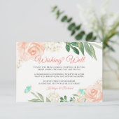 Weddenschap Wishing Well Blush Peach Chic Floral Informatiekaartje (Staand voorkant)