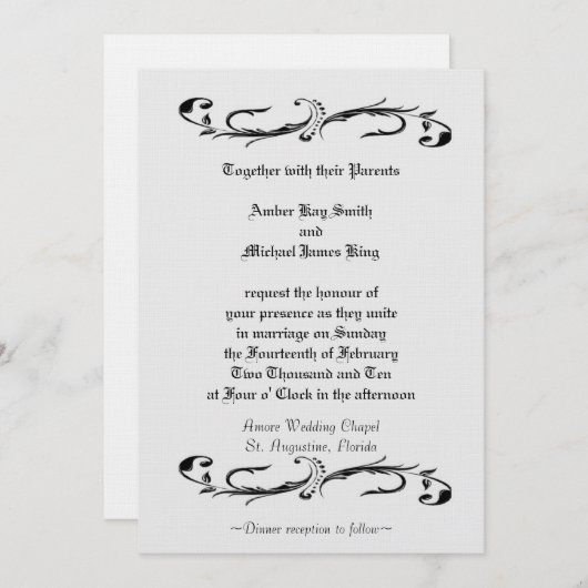 Weddenschap wit en zwart, dubbelzijdig kaart (Voorkant / Achterkant)