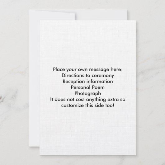 Weddenschap wit en zwart, dubbelzijdig kaart (Achterkant)