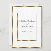 Weddenschap Wit goud Elegant Moderne Uitnodiging (Achterkant)