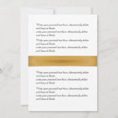 Weddenschap, wit, gouden lint, tekst terug kaart (Achterkant)