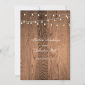 Weddenschap Wood Rustic Fairy Lights Kaart (Achterkant)