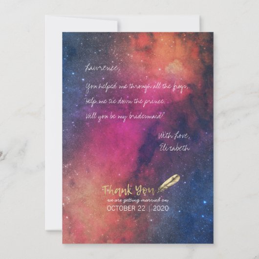 Weddenschap word jij mijn Bridesmaïde sterrenbeeld Kaart (Achterkant)