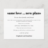 Weddenschap Zelfde liefde Nieuwe plannen Opslaan N Aankondigingskaart (Voorkant)