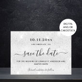 Weddenschap zilveren glitter elegant modern save the date
