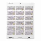 Weddenschap Zonnebloem Hout Koord Lichten Etiket (Full Sheet)