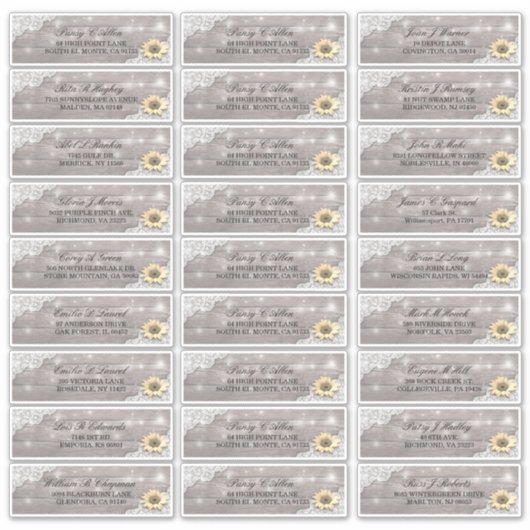 Weddenschap Zonnebloem Hout Koord Lichten Sticker (Voorkant)