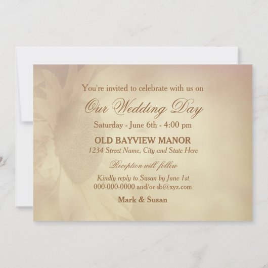 Weddenschap - Zonnebloem - Zachte effecten Kaart (Achterkant)