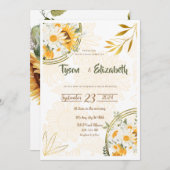 Weddenschap - Zonnebloemen - Geel en wit Kaart (Voorkant / Achterkant)