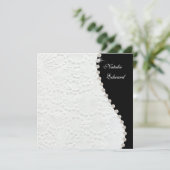 Weddenschap Zwart en wit  patroon uitnodigen Kaart (Staand voorkant)