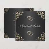 Weddenschap zwart met gouden metalen kaart (Voorkant / Achterkant)