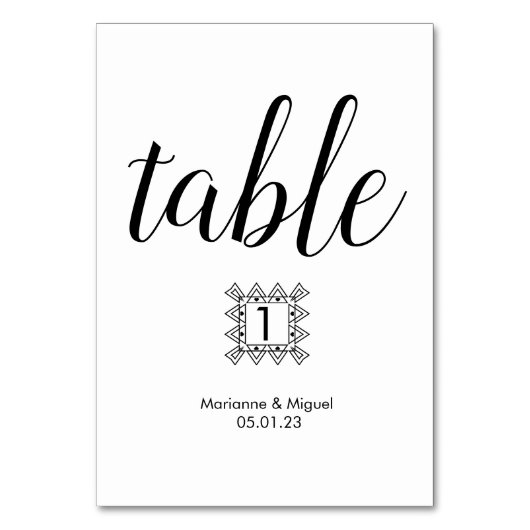 Weddenschap zwart-wit decoratief randnummer kaart (Voorkant)