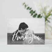 Weddenschap zwart-wit foto Modern 2B Bedankkaart (Staand voorkant)