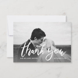 Weddenschap zwart-wit foto Modern 2B Bedankkaart