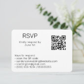 Weddenschap Zwart wit RSVP Online QR Code Foto Informatiekaartje (Staand voorkant)