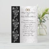 Weddenschap zwarte en witte klassieke vogel kaart (Staand voorkant)